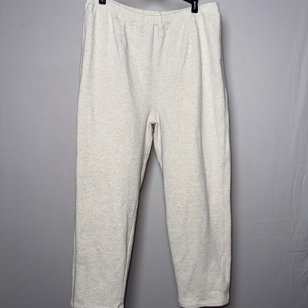 J. Jill Stretch Knit Pants Womens XLT Tall Oatmeal Heather Gray Straight Leg